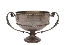 A silver Masonic twin-handled trophy cup