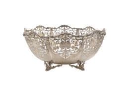 A George V silver pierced bowl