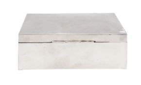 A George V silver cigar box