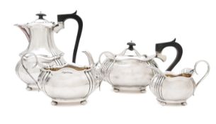 An Edward VII four piece silver tea service