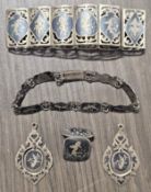 Siam Silver Bracelets, Earrings, Etc. Total Approx. 49g all used unchecked
