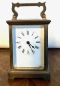 SMALL BRASS CARRIAGE CLOCK, UNTESTED