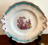 EARLY HAND DECORATED PLATE, APPROX 24 x 21cm
