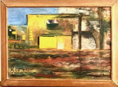 OIL ON PANEL, SIGNED GEORGES, APPROX 27 x 39cm