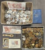 Album of Various Coinage, Quantity of Mostly American, English & Other Coinage, Banknotes, Stamps,