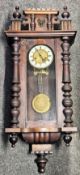 Mahogany Cased Vienna Wall Clock. Approx. 80cms H used not tested