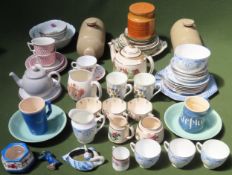 Sundry ceramics including part teaware, stoneware bottles etc All in used condition, unchecked