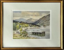 FRAMED PRINT DEPICTING A RIVER SCENE BY JOHN S SPENCE, APPROX 21 x 28.5cm