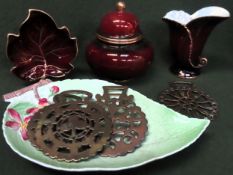 Three pieces of Carltonware Rouge Royale, another piece of Carltonware, plus four vintage horse