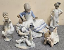 Quantity of Nao Glazed Ceramic Figures - Various Sizes two are damaged