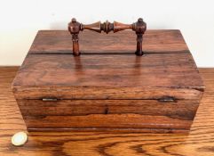 ROSEWOOD STATIONERY BOX WITH SINGLE DRAWER, APPROX 25cm LENGTH