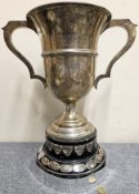 Large & Impressive Hallmarked Silver Two Handled Trophy by James Deakin, Sheffield Assay Dated 1927.