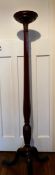 MAHOGANY TALL STAND UPON TRIPOD SUPPORTS, APPROX 160cm HIGH