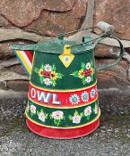 METAL PAINTED BARGE WARE WATER CONTAINER WITH HINGED COVER