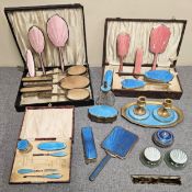 Quantity of Various Enamelled Dressing Table Brushes, Mirrors Etc all used and unchecked