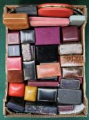 Box containing various mostly vintage and Antique jewellery boxes all used unchecked