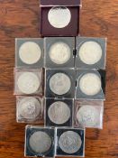 QUEEN VICTORIA SILVER CROWN AND NINE OTHER CROWNS, ALSO 1935 GEORGE V CROWN