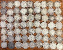 19th/20th CENTURY SILVER PIECES, THREE PENNY, WEIGHT APPROX 87.6g