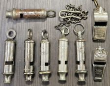 Two Vintage A.R.P Badges, Metropolitan Police Badge, Acme Whistles, Etc used unchecked