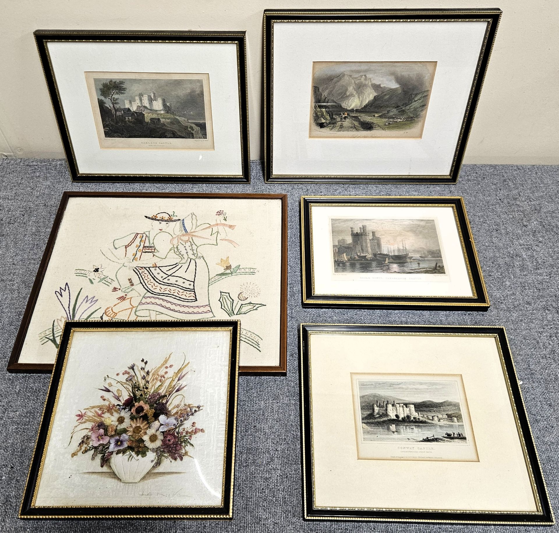 Quantity of Small Framed Polychrome Prints Etc reasonable used condition
