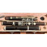 EBONY TRANSVERSE FLUTE STAMPED JULUIS LUDERMANN COLN, 19th CENTURY CIRCA 1880, WITHIN ORIGINAL
