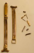 9ct GOLD PARTS OF POCKET CLIP WITH VERY SMALL PIECES, TOTAL WEIGHT APPROX 9.07g