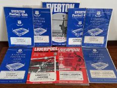 NINE VARIOUS EVERTON/LIVERPOOL PROGRAMMES, 1960s-1970s