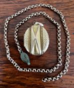 GOLD COLOURED METAL LOCKET AND CHAIN, WEIGHT APPROX 11.9g