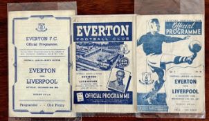 THREE EVERTON FOOTBALL PROGRAMMES, 1945, 1947 (JAN), 1947 (SEPT)