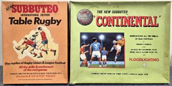 Boxed Subbuteo Continental Football Game Set Plus Boxed Subbuteo International Series Rugby Set both