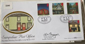 Sub Post Master Ken Thompson signed Benham 1997 Sanquhar Post Office - The Oldest Working Post