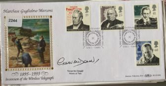 News Anchor Sir Trevor McDonald signed Benham 1995 Marchese Guglielmo Marconi 1895-1995 Invention of