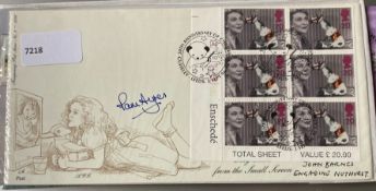 Actress Pam Ayers signed Fourpenny Post Series No 8 - 1996 FDC. Set of 6 Enschede stamps and 50th