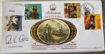 Sailor Sir Robin Knox-Johnston signed Benham April 1999 Millenium Countdown Settlers FDC. Set of 4