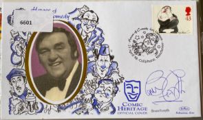 Legendary Actor/Comedian Bruce Forsyth signed Benham 1998 Heroes of Comedy Comic Heritage FDC. Les
