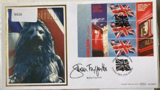 Actress Gillian Taylforth signed Benham 2004 Great Britain FDC. Set of 3 Smilers Postboxes and Buses