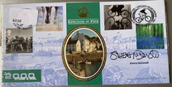 Journalist Sheena McDonald signed Benham 2000 Millenium Collection Kingdom of Fife FDC. Set of 4