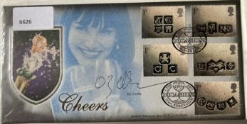 Writer and Actor Oz Clarke signed Benham 2001 Cheers FDC. Set of 5 good will messages stamps and