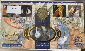 Actor Gary Wilmot signed Benham Millenium Bells Sound & Vision FDC. Set of 4 Millenium 2000/45-48