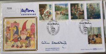 Author Gillian Baverstock (daughter) signed Benham Enid Blyton Centenary - Noddy FDC. Set of 5