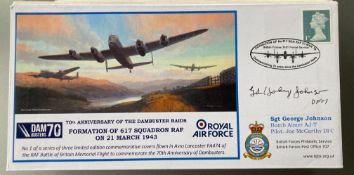 RAF Dambusters Sgt George 'Johnny' Johnson DFM signed 70th ann of the Dambuster Raids and