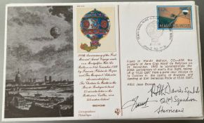WW2 RAF Peter McDonald Davies 56(F) sqn and Jean Donnet signed RAF AC8 200th ann of the First Voyage