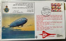 RAF A G Evenden signed RAF FF4 60th ann of the First Airship Crossing of the Atlantic and the