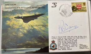 RAF Air Chief Marshal Sir David Craig signed RAF B42 Avro Vulcan Disbandment of no35 sqn 28 Feb 1982