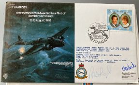 WW2 Flt Lt R.A.B Learoyd VC and Flt Lt C.S. White signed RAF B24 H.P Hampden First Victoria Cross