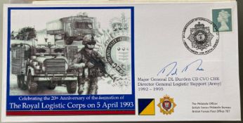 Army Major General DL Burden signed 20th ann of the Formation of the Royal Logistics Corps 5 April