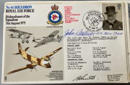 WW2 Battle of Britain John Keatings 219 sqn and Sqn Ldr B Smith signed no 46 sqn RAF Disbandment