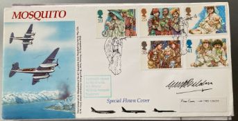 RAF WO Charles W.L. Belcher 487(NZ) sqn signed Mosquito Concorde Flown Cover RAF FDC. Single