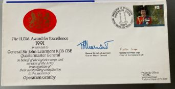 Army General Sir John Learmont and General Sir Peter Inge signed Quartermaster General The ILDM