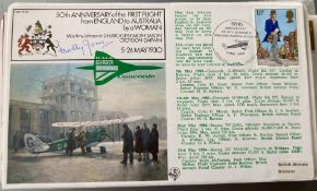 RAF Molly Jones (sister of Amy Johnson) signed RAF FF 16 50th ann of the First Flight from England
